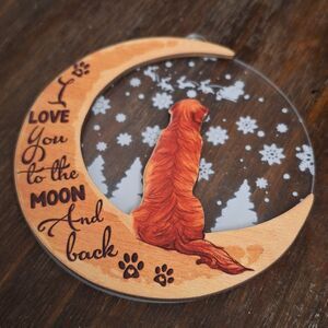 Dog Moon Ornament 'Love You to the Moon and Back' Design